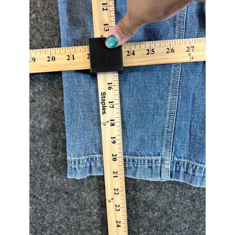 Vintage 90s OshKosh Bgosh Kids Cargo Jeans Blue Denim Wide Leg Faded Size 7X